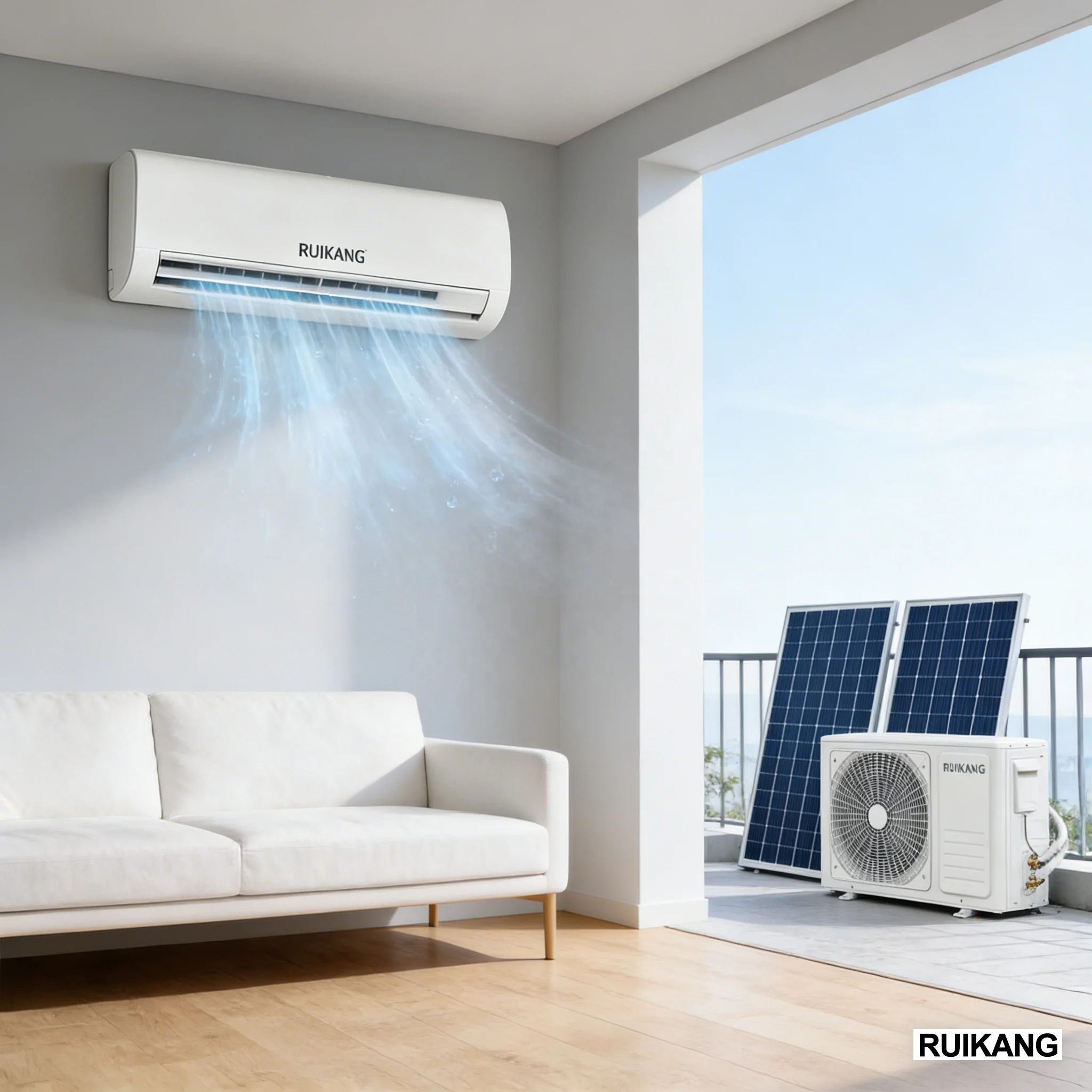 12000BTU Eco-Friendly Energy Saving Split Wall Mounted Solar Hybrid Air Conditioner Low Power Consumption Household OEM Factory