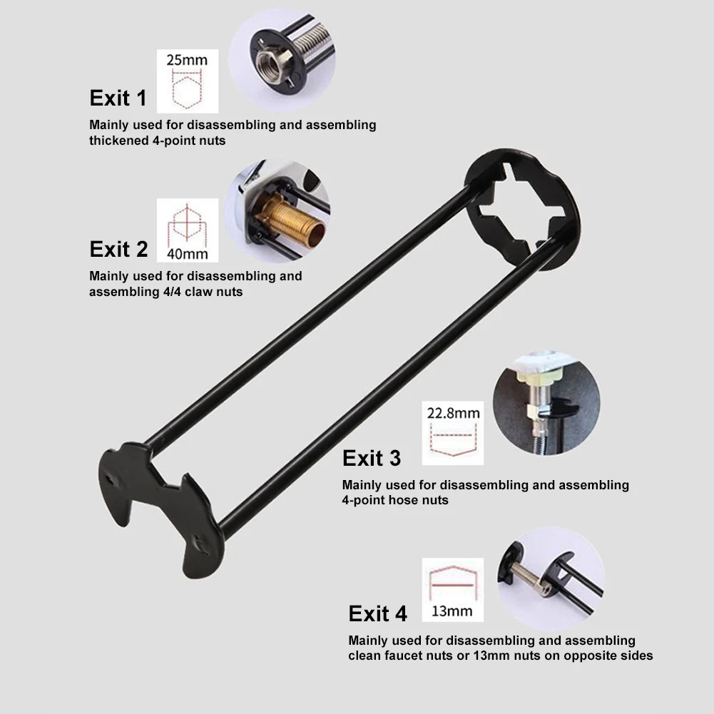 مفتاح ربط السباكين متعدد الوظائف ، أداة صنبور ، فولاذ للمساحات الضيقة ، سداسي الفك 4 ، تحت الحوض ، 7 أحجام ، 4.5 قطعة