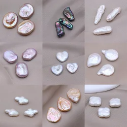 3Pcs Natural Freshwater Pearls Irregular Water Drop Oval Peach Heart Cross Beads for Jewelry Diy Making Necklace Accessories