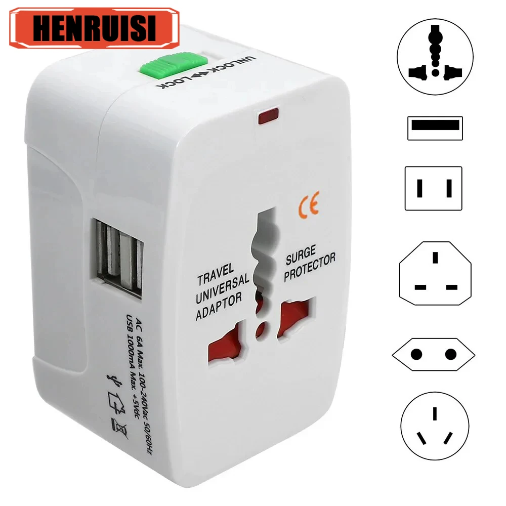 Multifunctional Universal EU US UK AU Power Plug Charger Socket Mini Travel Adapter International Electrical AC Outlet Converter