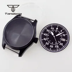 Black PVD Stainless Steel 20Bar 39mm Pilot Watch Case Sapphire Glass Dial Hands Set Fit NH34 NH35 NH36 ETA2824 PT5000 Movement