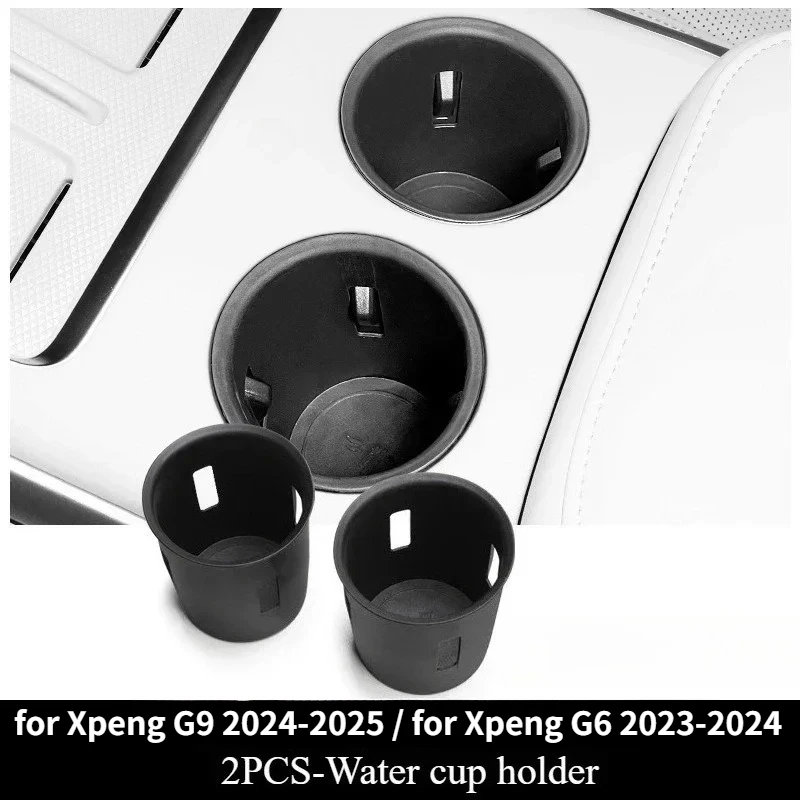 Für Xpeng G9 2022-2025 Mittelkonsole Armlehnenbox Aufbewahrung Schwarzer Getränkehalter Ablagefach Organizer Innenraum-Zubehör