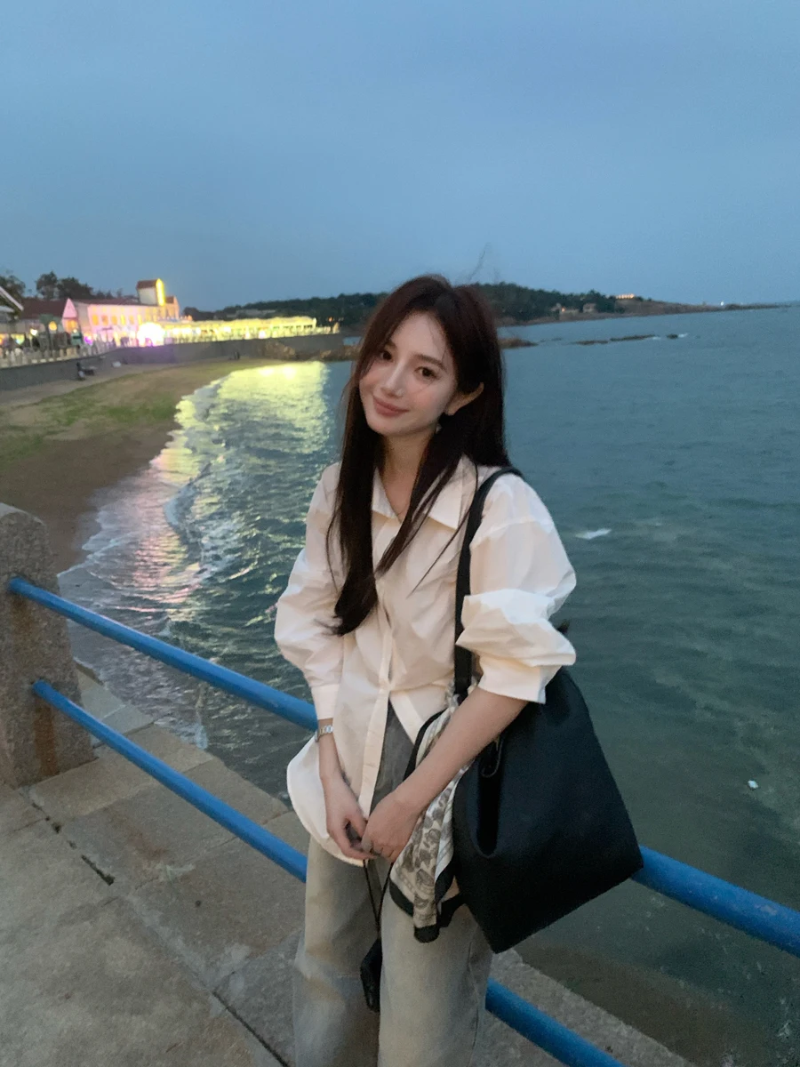 

Peaceonesoul Lazy Sle Женский длинный све irt Свободный дизайн Дышащий хлопок Осенняя мода Повседневный irt Moisture ng