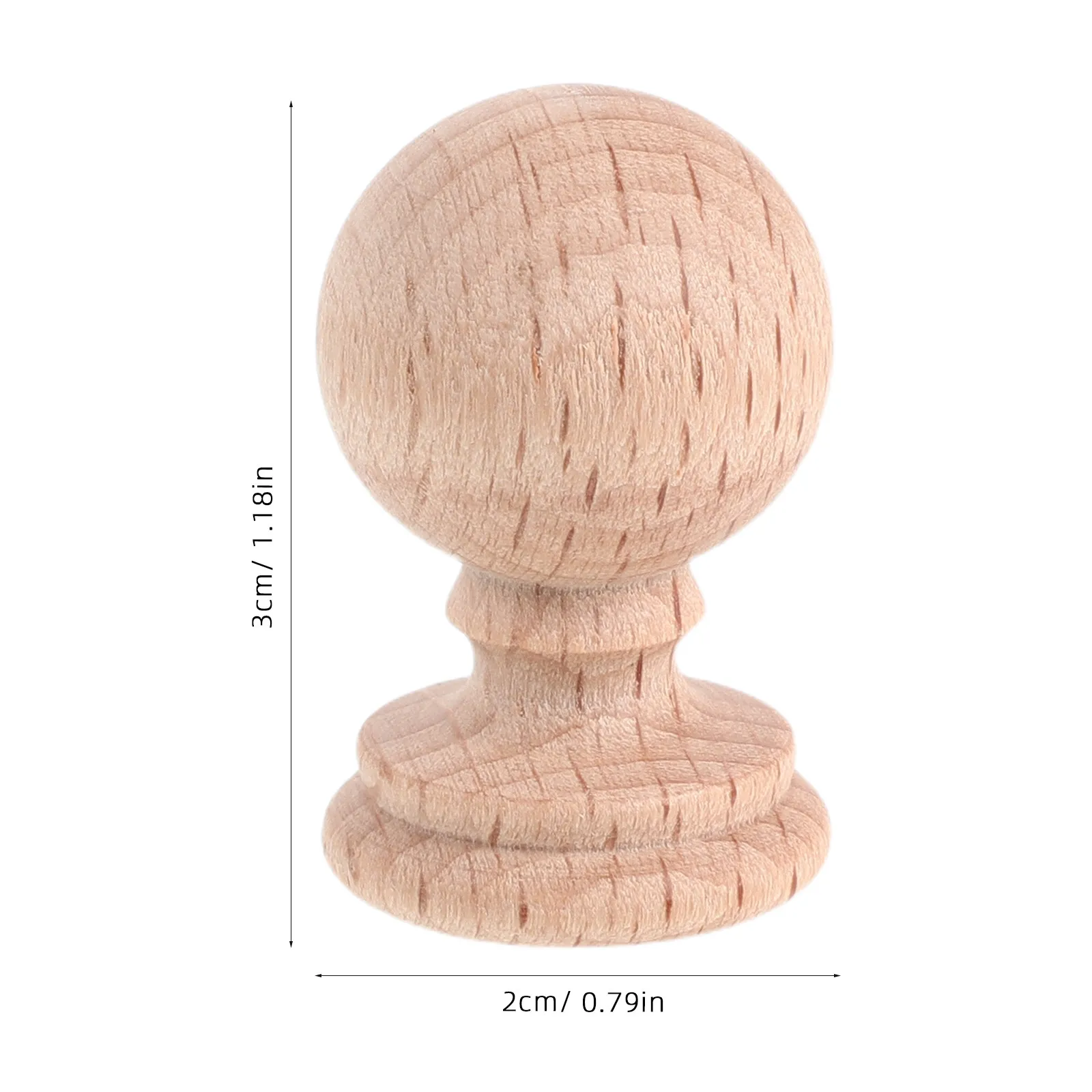 4Pcs Hardwood Wood Finials Unfinished Topper for Bed Posts Fence Post Caps Curtain Rod Staircase Furniture Decorative