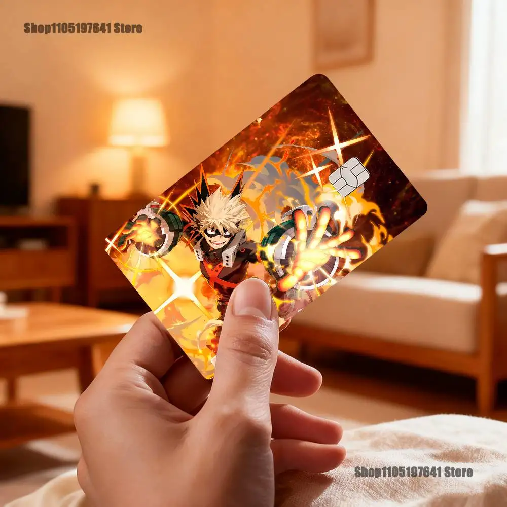 B-Bakugo A-Academia My HeroES  Card Stickers Credit Visa Debit Bank Charge Card Bus Metro Waterproof Sticker Decal Decoration