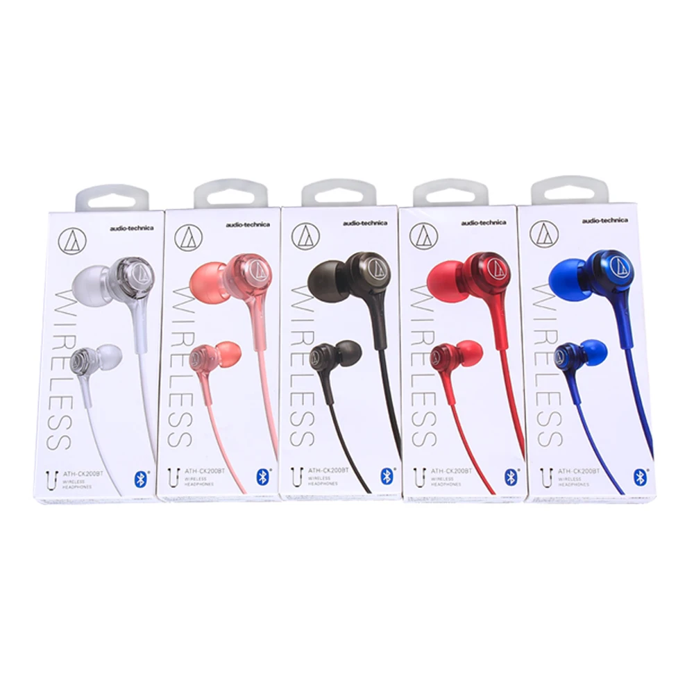 Audio Technica ATH-CK200BT Bluetooth Earphone Wireless Sport Earbuds Pure Sound Stereo Music Headset with Mic for iPhone/Samsung