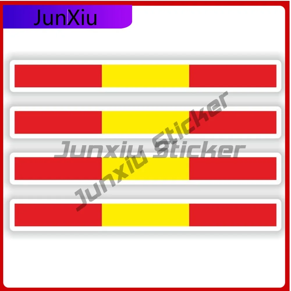 

4x Symbol Sticker Stylish Bumper Waterproof Vinyl ToolBox Stripes Door for Helmet Truck Spain Car Spanish Stripe Bumper Bike