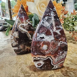 Natural Mexican Agate Ornament, Recent Crystal Decoration Gift For Parents, Natural Quartz Crystal, Holiday Party Table Decor
