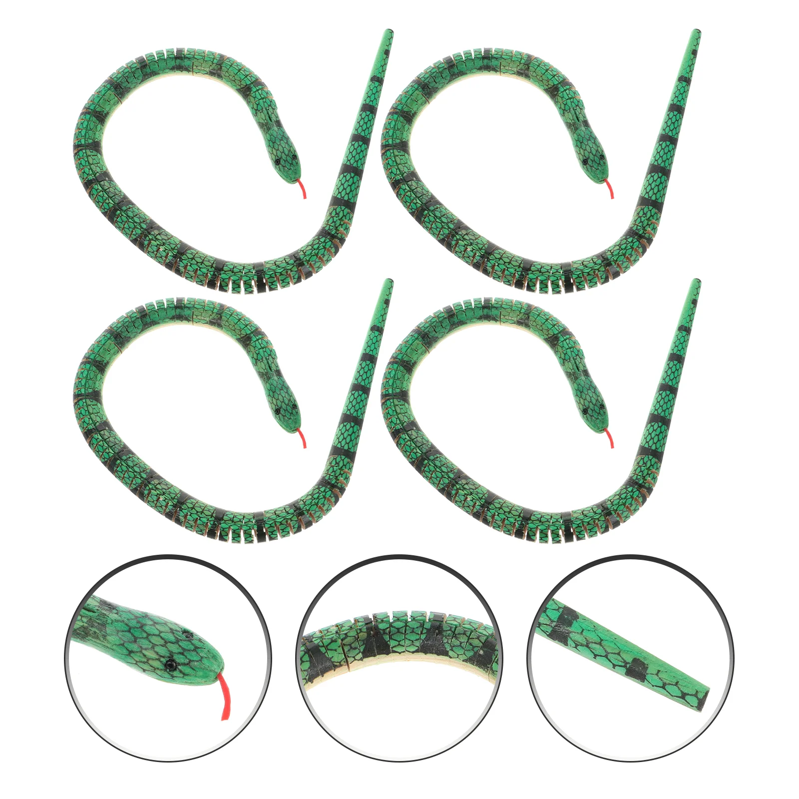 

Деревянная игрушка-змея, модель украшения на Хэллоуин, Гибкие Поддельные необработанные игрушки