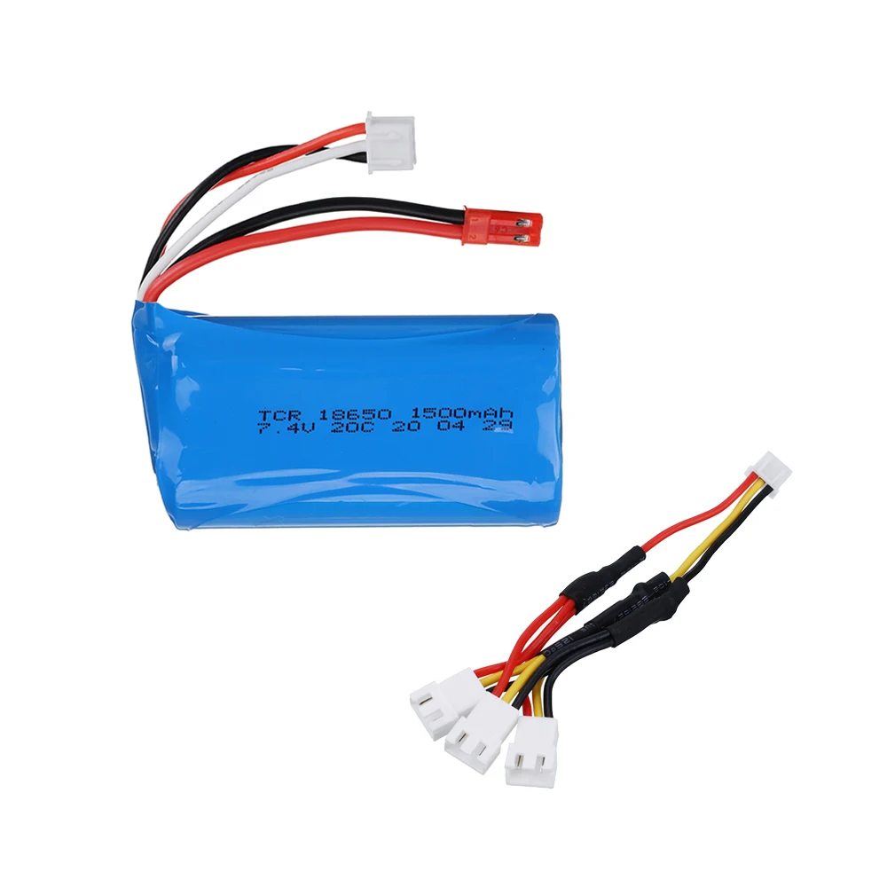 7.4 فولت 1500mAh 18650 يبو بطارية ل UD1601 UD1602 SG1603 SG1604 RC سيارات رياضية مسطحة خزانات قوارب أجزاء 2 S 7.4 فولت بطارية + شاحن