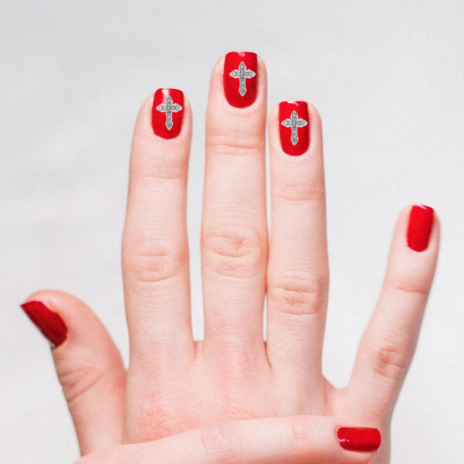 

10pcs Cross Nail Charms Gothic Metal Gems 3d Rhinestones Vintage Design Acrylic Nails Decorations Durable Alloy Crafts