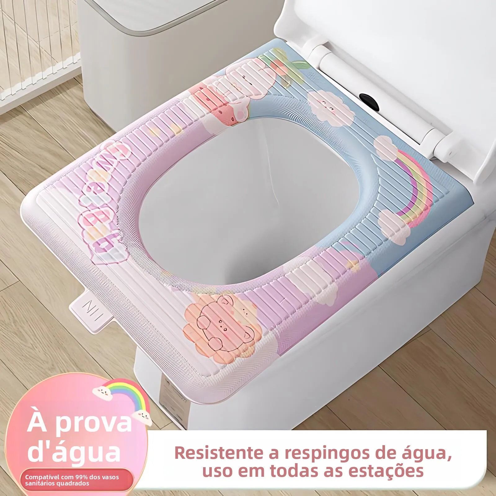 大型正方形トイレシートクッション-快適な防水eva特大快適トイレシート-オールシーズン対応