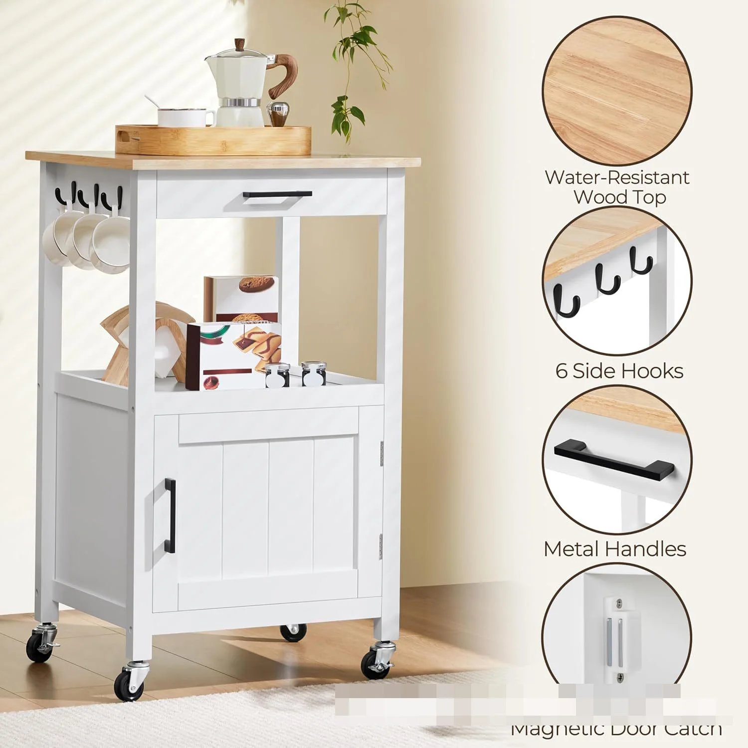 Mobile storage cabinet pine kitchen mobile dining cart trolley living room side cabinet bar