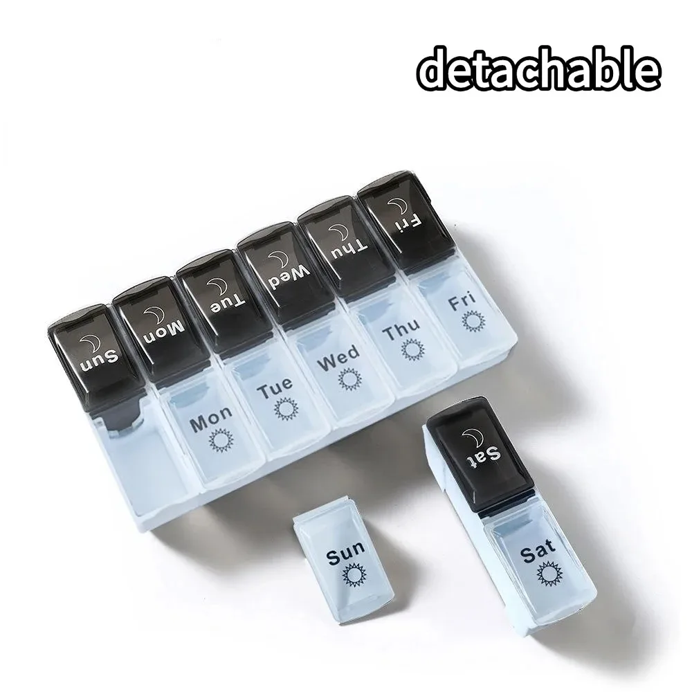 New Hot Portable Travel 14 Grids Premium Detachable Pill Box 7 Day AM PM Weekly Pill Organizer Double Row Medicine Storage Case