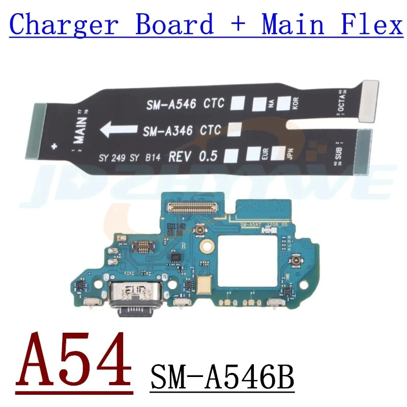 USB Fast Charging Charger Board For Samsung Galaxy A33 A53 A73 A54 A34 A24 A22 A32 A42 A52 A72 5G Main Motherboard Flex Cable