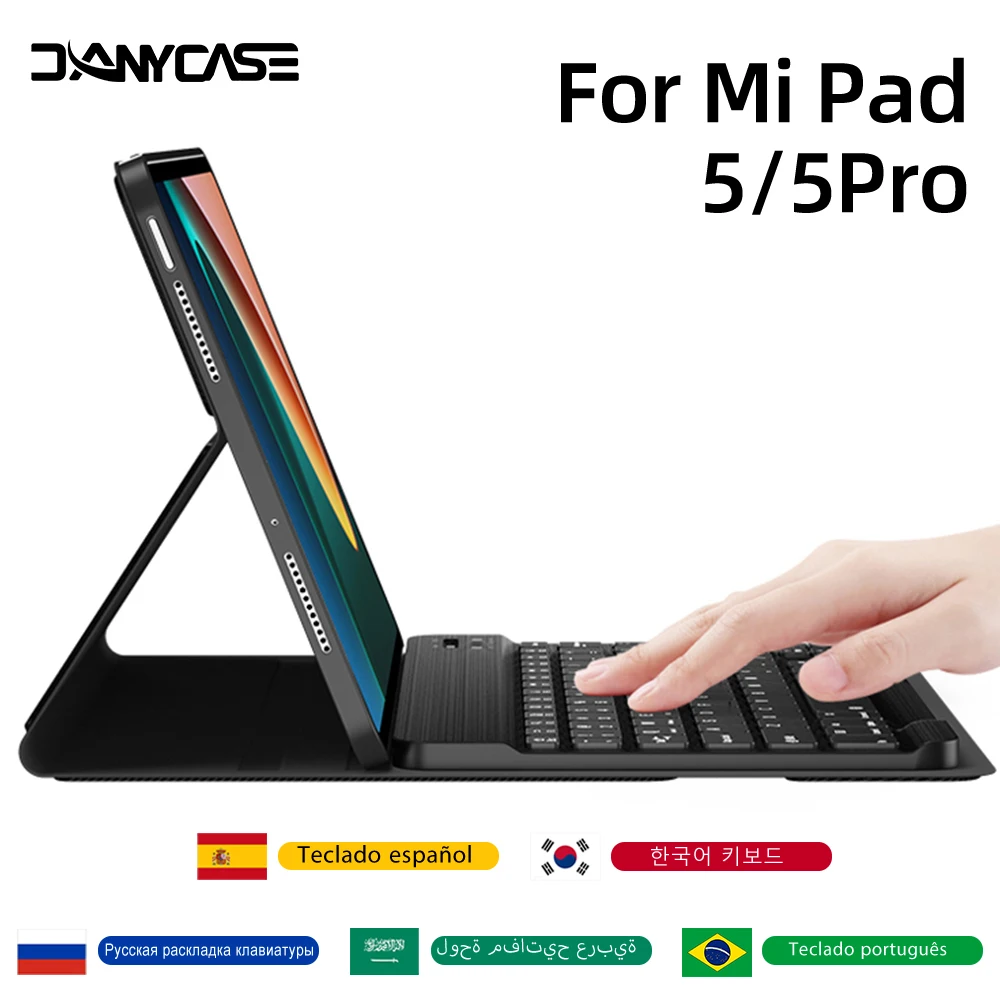 Magnetic Keyboard Case for Xiaomi Mi Pad 5 Cover For Xiaomi Mi Pad 5 Pro Funda Russian Korean Keyboard with Mouse