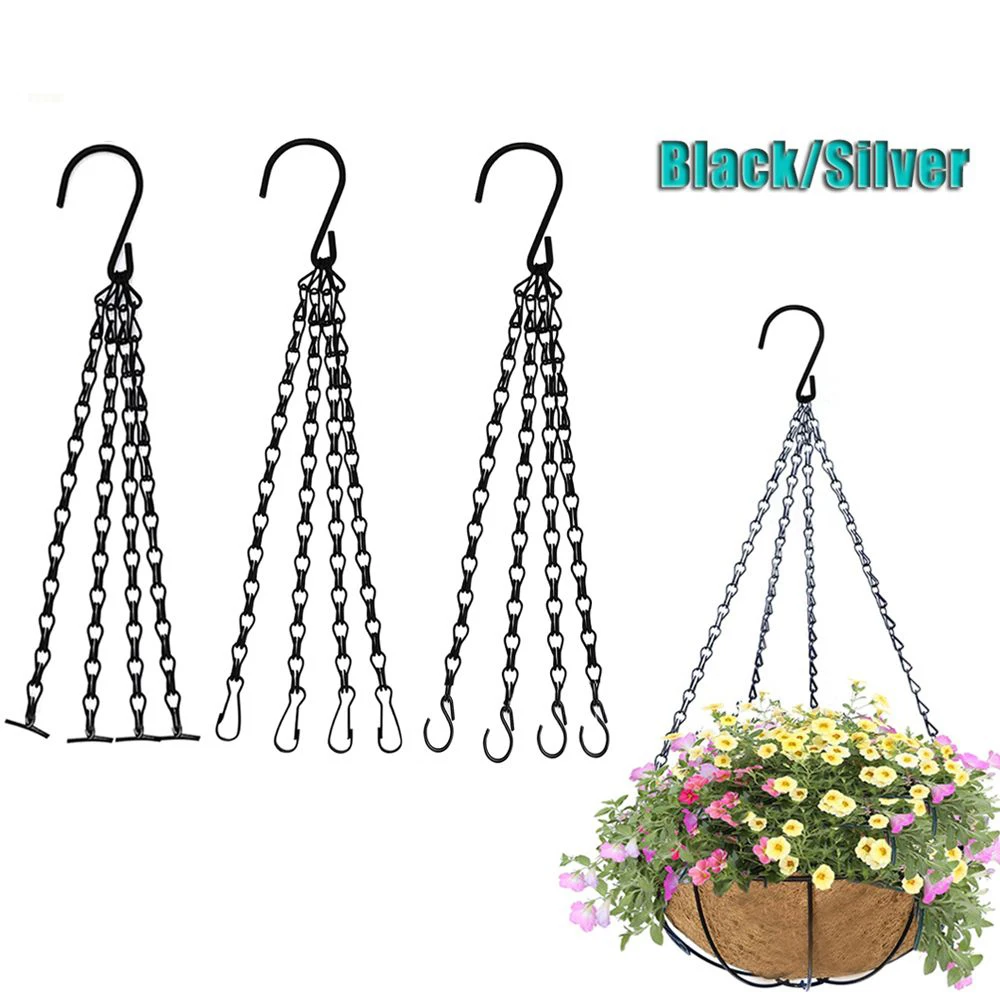 Hanging Basket Chain Flower Pot Hanging Chain Replacement Plant Hangers Flower Pot Bird Feeders Hanging Basket Chain Hang Hooks