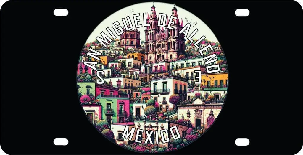 Placa Metálica de Recuerdo de San Miguel de Allende, México - Decoración de Pared