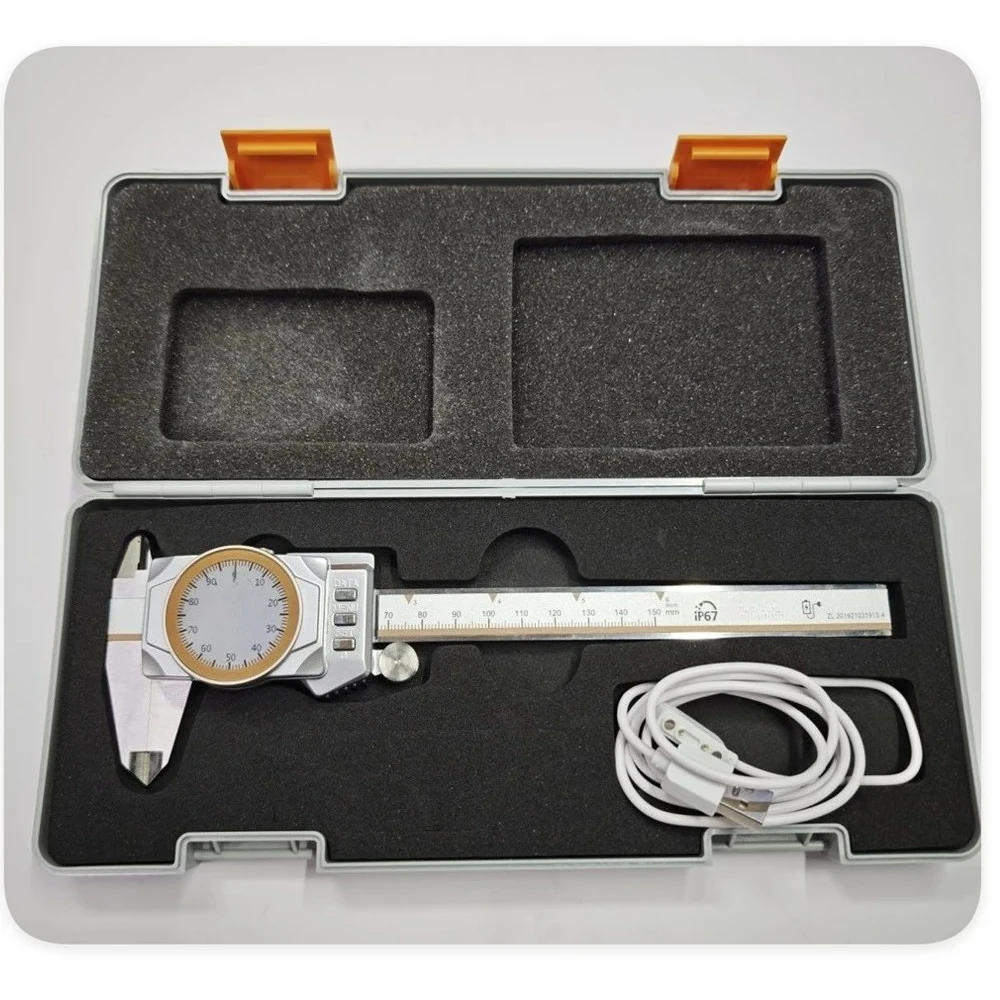 IP67 Waterproof Oilproof Digital Caliper 0-150mm Bluetooth Color Screen Rechargeable Precision Measuring Tool
