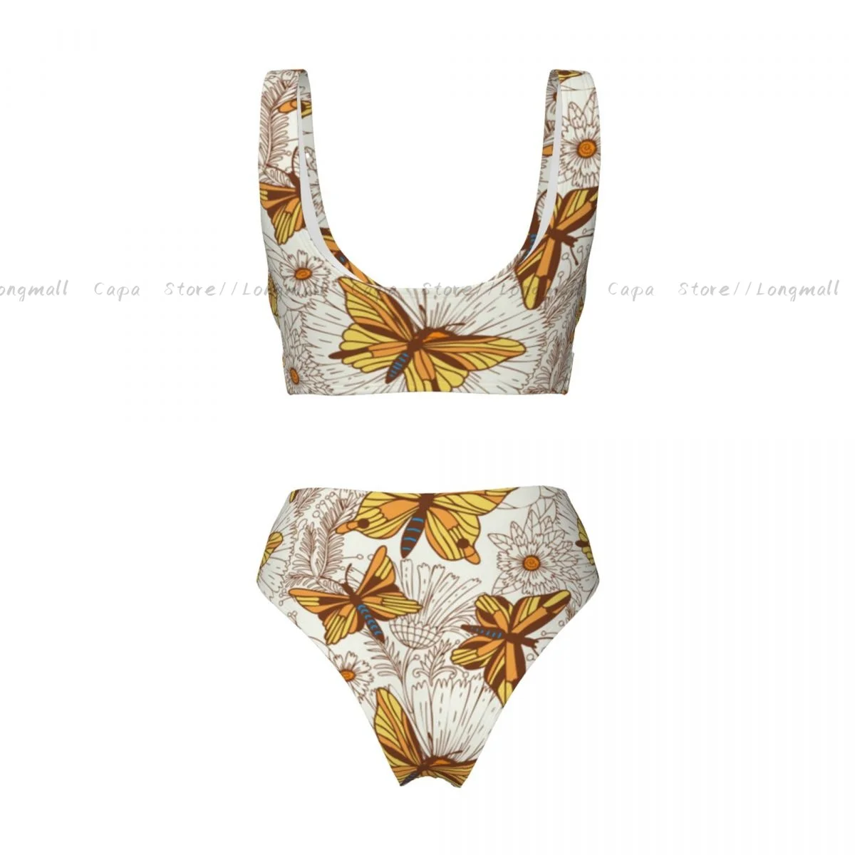 Seksowne bikini motyle i kwiaty stroje kąpielowe damskie dwuczęściowy strój kąpielowy kostiumy kąpielowe damskie kostiumy kąpielowe