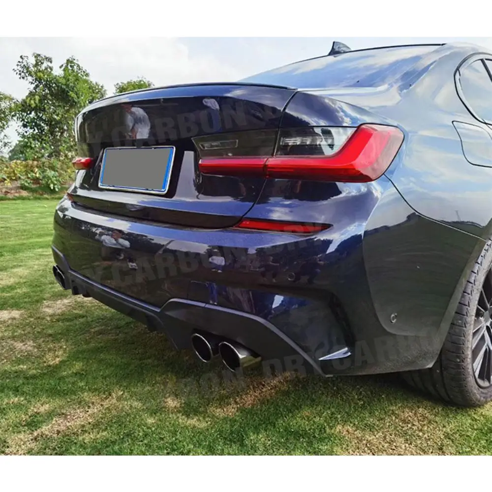 Rear Bumper Exhaust Tips Stainless Steel Car Exhausts Muffler Tips Pipes for BMW 3 Series G20 G28 M Sport 2019 2020 2021