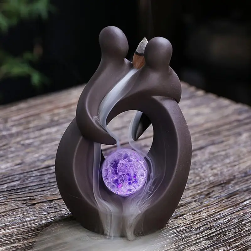 

Incense Holder Backflow Burner Hugging Lovers Incense Burner Insencents Holder For Study Rooms Yoga Studios Meditation Rooms