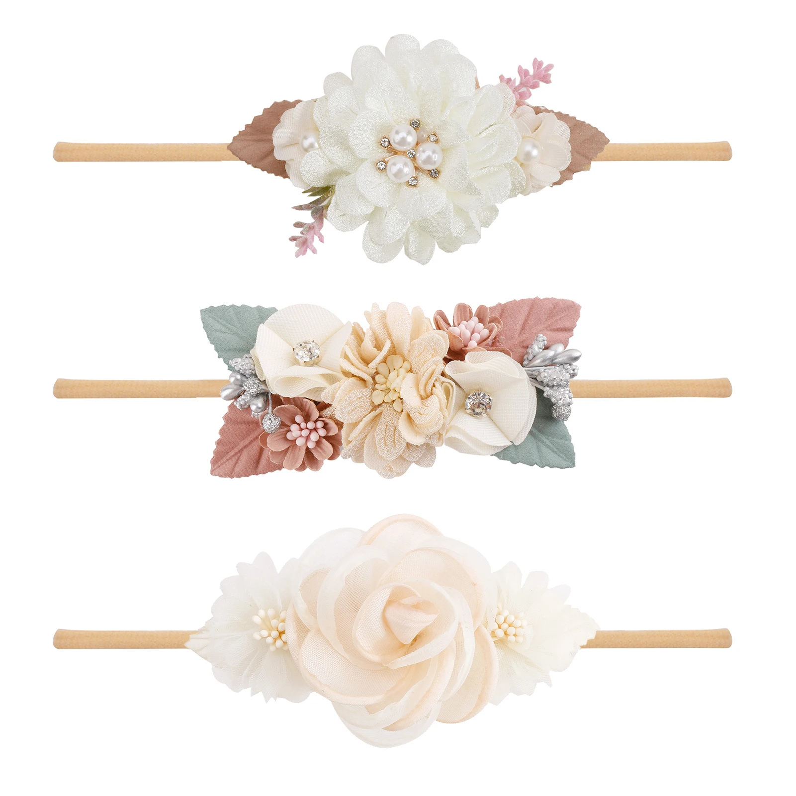 1or3pcs Spring Summer Autumn Winter Many Flowers Baby Cute Lovely Girl Handmade Hairbands For Birthday Party New Hair Design