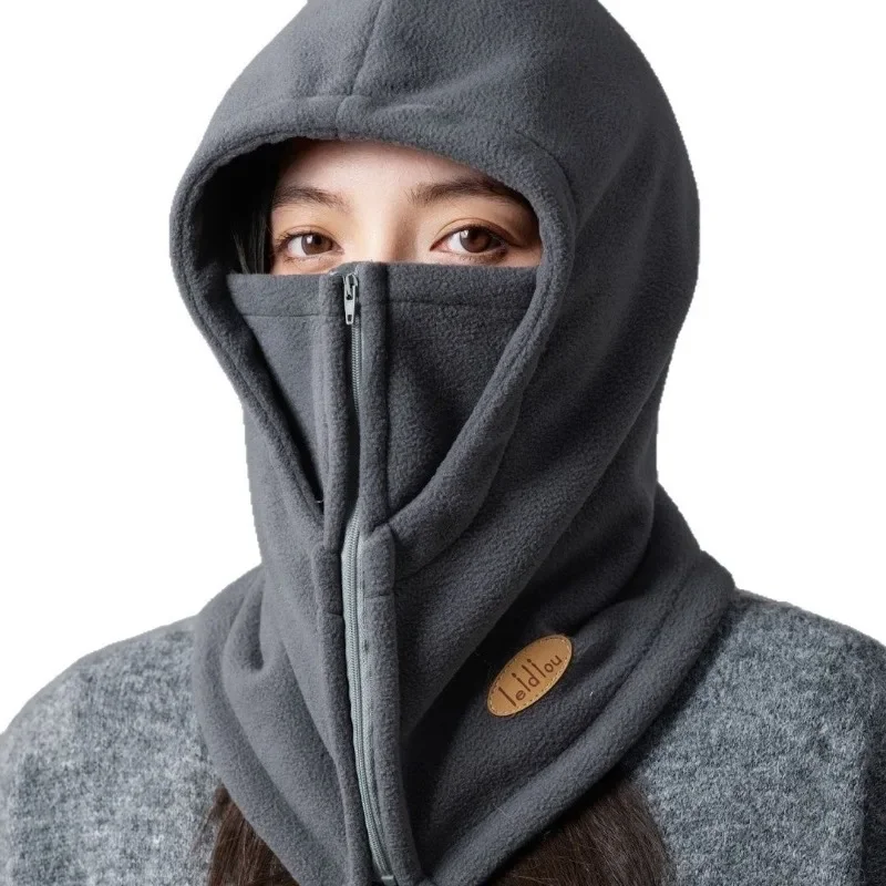 Women's Outdoor Cycling Windproof Trapper Hat, Integrated Neck Gaiter & Ear Flaps Thickened Warm Solid Color Head Wrap Cap