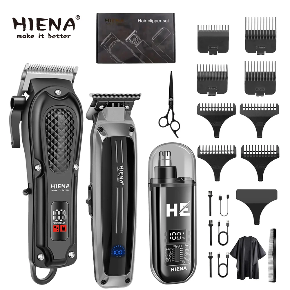 

Hair clipper Men's professional haircutter four-piece set hair salon oil head cuts razor nose hair device usb rechargeable gift