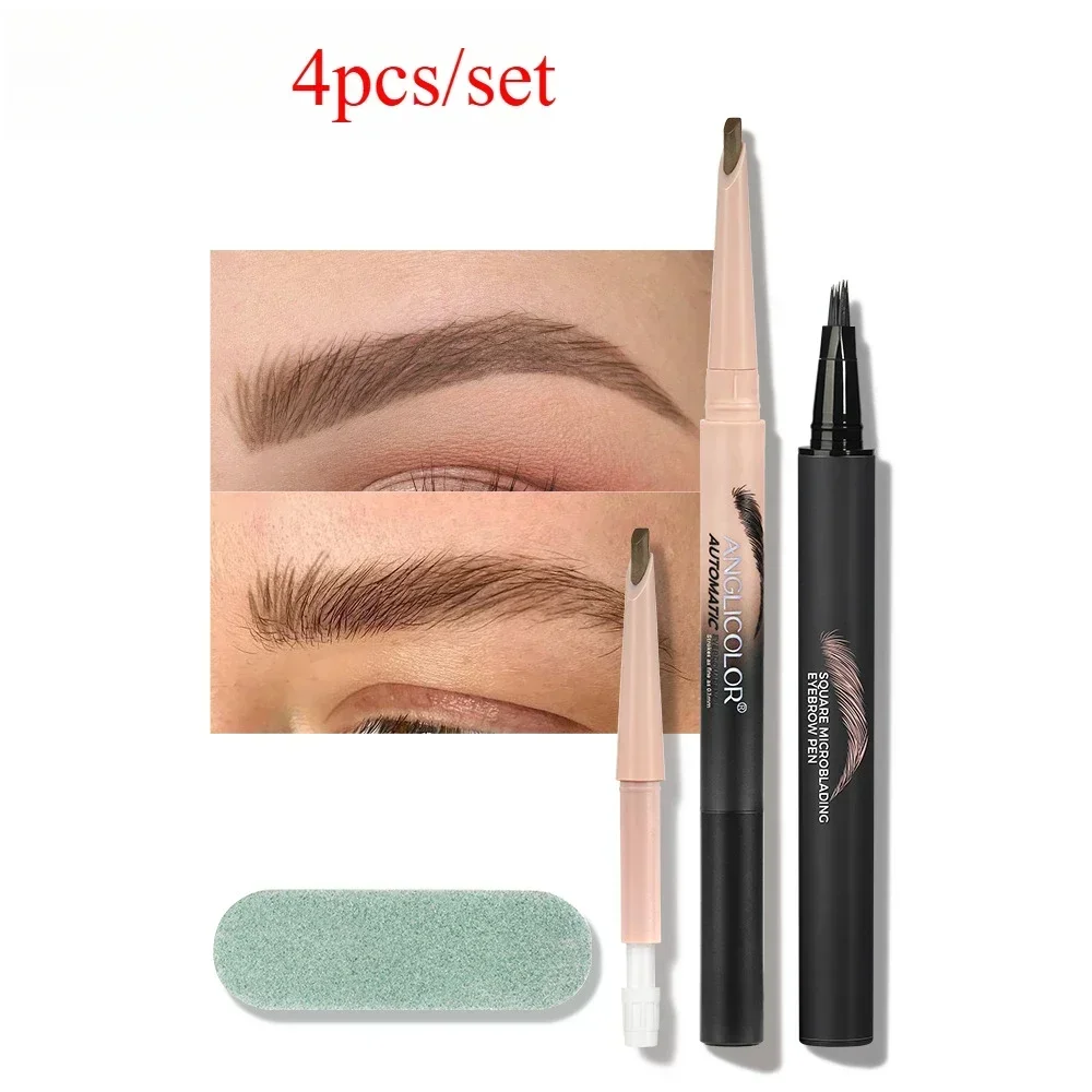 Lápiz de cejas teñido 3D, línea del cabello, antimanchas, resistente al agua, de larga duración, multifunción, lápiz de tinte de cejas, potenciadores de cejas naturales salvajes