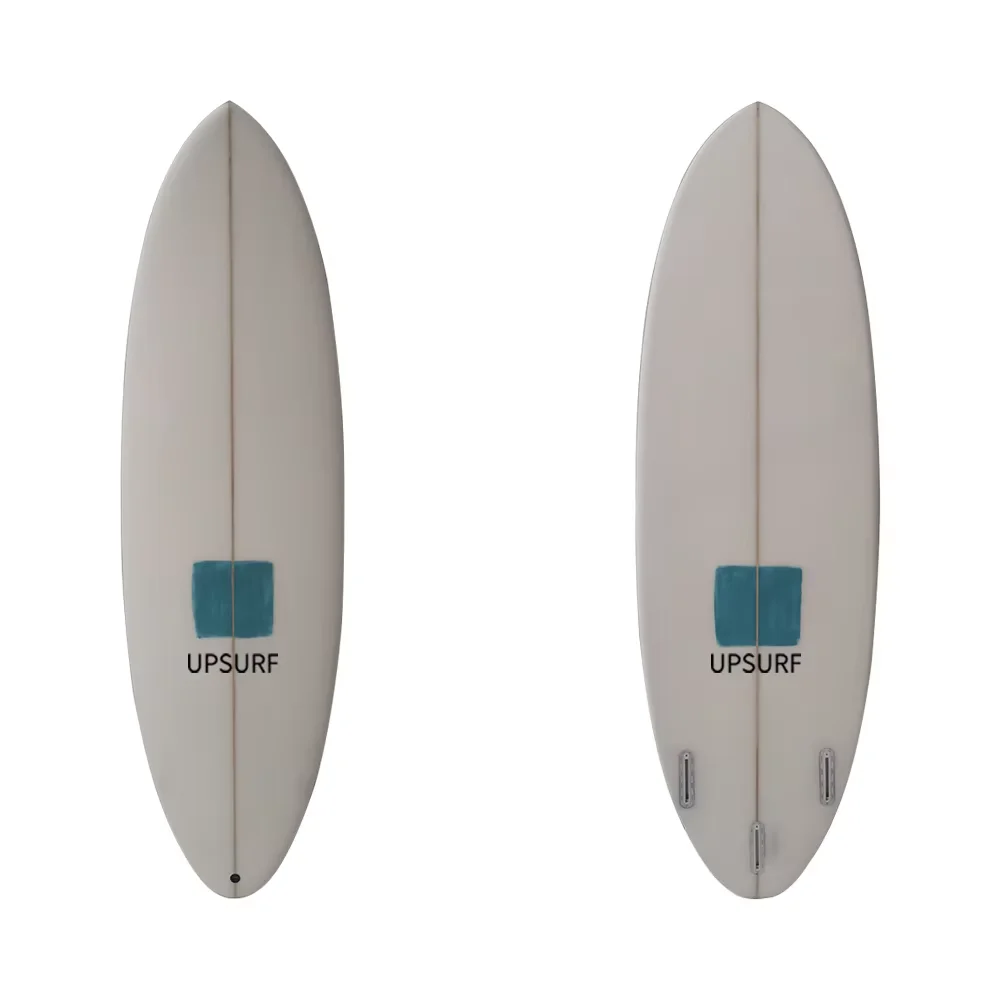 

2022 UPSURF High Quality White PU Fiberglass Surfboard with Round Tail