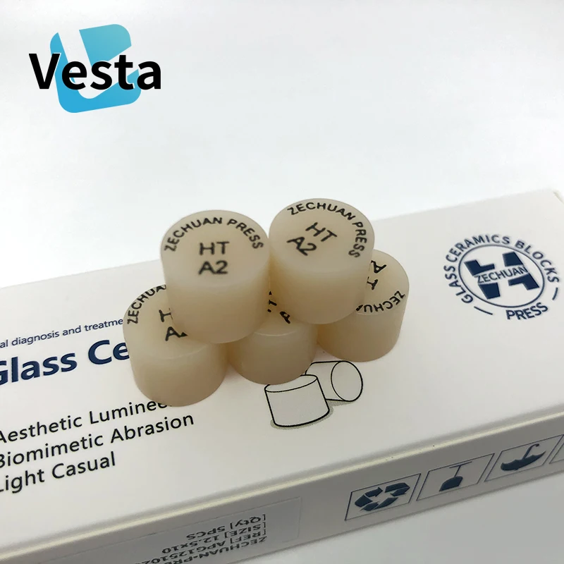 5 uds lingotes de prensa HT/LT lingote de cerámica de vidrio para bloques de prensa de disilicato de litio de laboratorio Dental