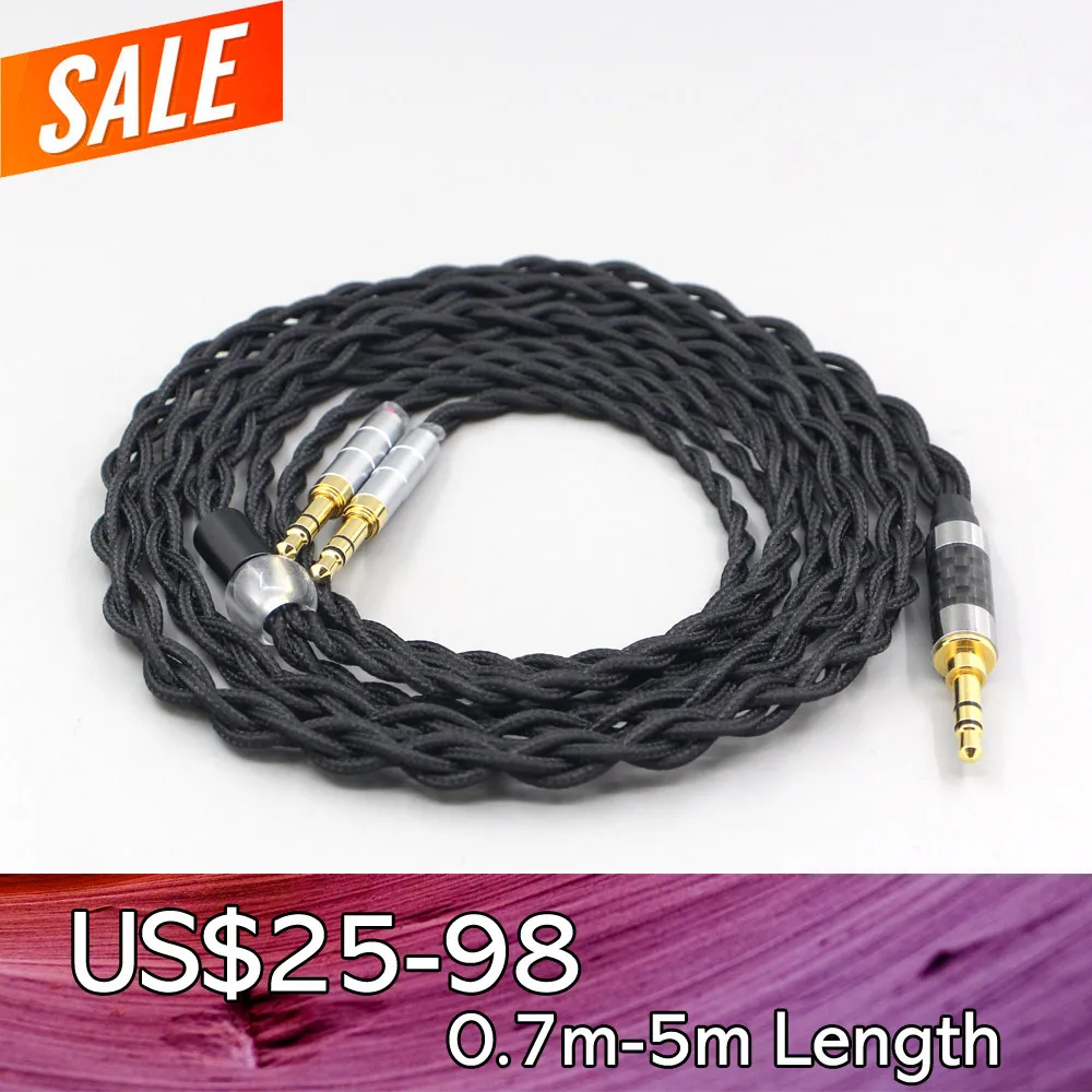 

LN007442 Pure 99% Silver Inside Headphone Nylon Cable For HarmonicDyne Zeus hifiman HE5XX Earphone