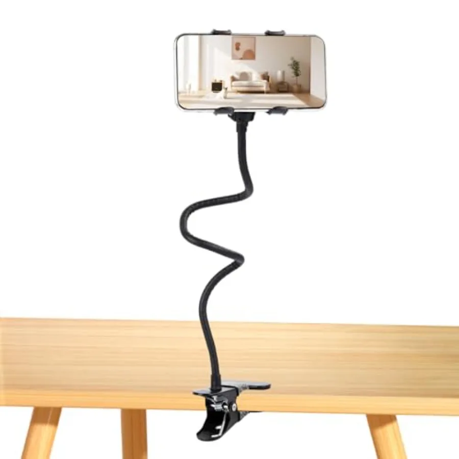 Soporte de Teléfono con Brazo Flexible para Cama, Clip de Montaje para Escritorio, Cabecera, Mesita de Noche, Ajustable 360° DIY