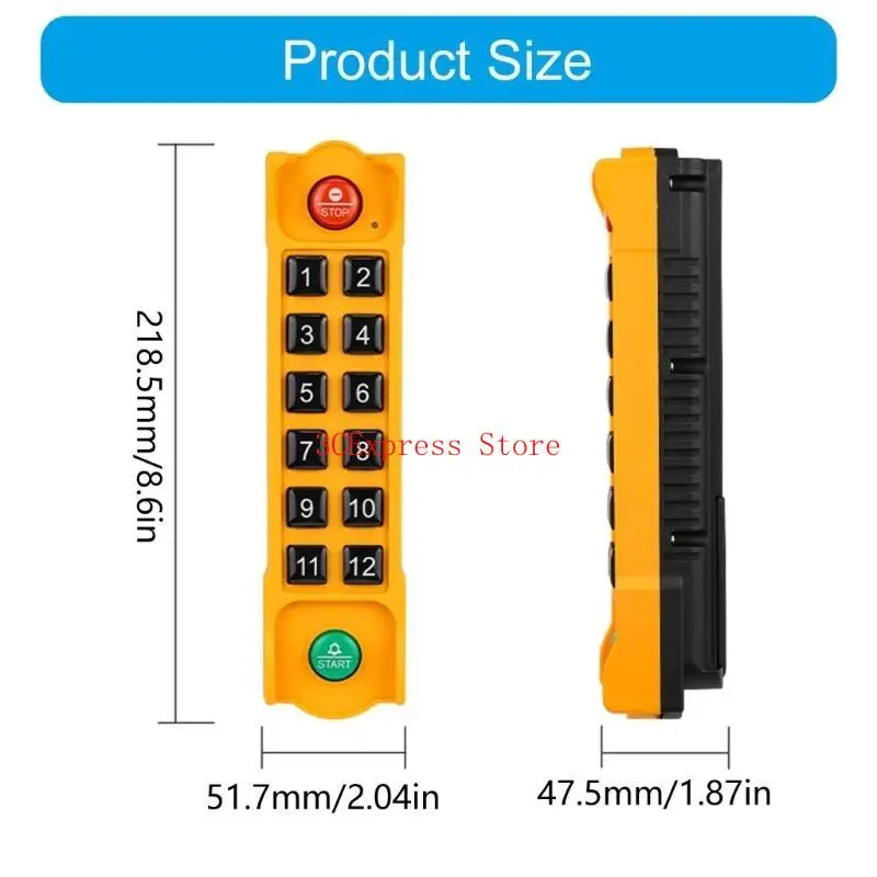 Crane Wireless Remote Control Control Industrial Channel Controller H21-E1C مع جهاز إرسال واحد ومستقبل واحد