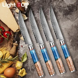 High Carbon Steel Kitchen Chef's Knife Sharp Barbecue Meat Cutter Damascus Deboning Knife Practical Kitchen Knives Fruit Peeler