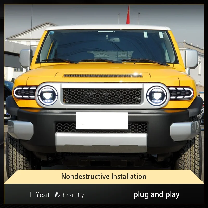 Car Styling For Toyota 2007-2020 FJ Cruiser Front Lamp DRL Headlight Dynamic Turn Signal LED Projector Lens Auto Accessories