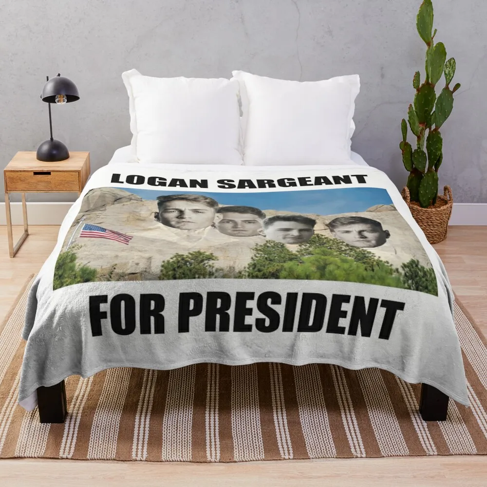 F1 Driver Logan Sargeant for President - On Mount Rushmore Throw Blanket for winter anime Blankets