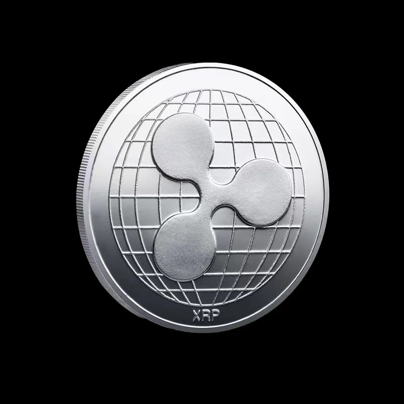 Ripple Coin XRP Coin Gold Silver Plated Crypto Ripple XRP Coin with Plastic Case Commemorative Coin Art Collection Souvenir Gift view 3