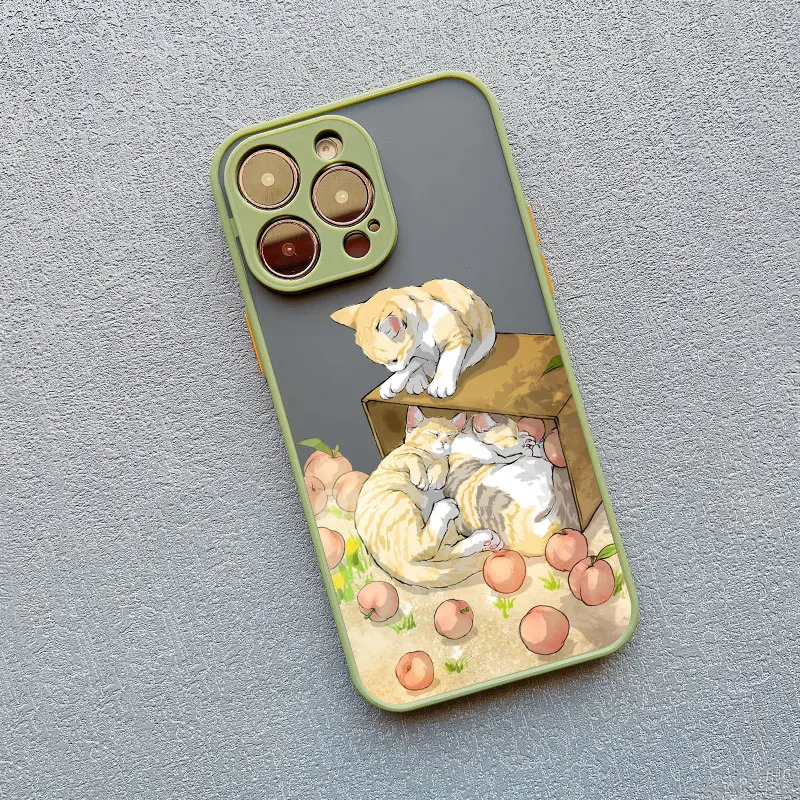 Niedliche Katzen-Blumen-Hülle für iPhone 17 16 15 14 Plus Pro Max 13 12 11 Pro Max Mini 16 Plus X XR XS Handyhüllen Stoßfeste Schutzhülle – Detail 7