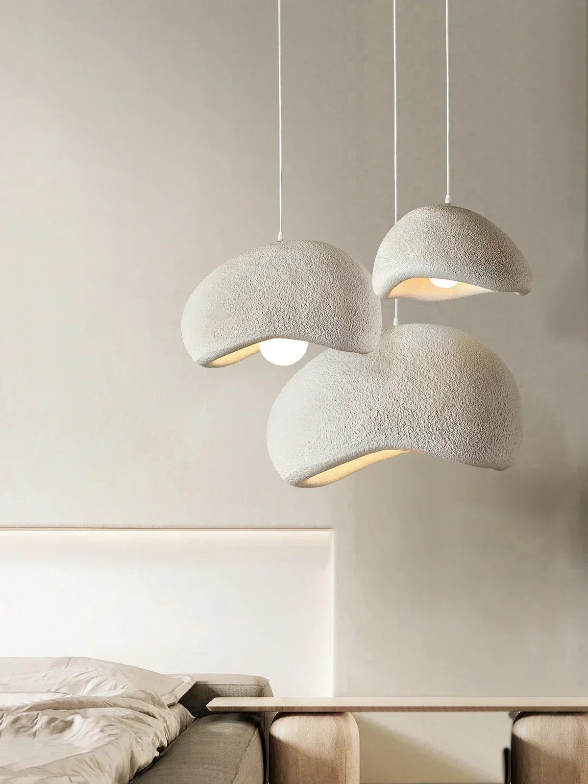 Wabi Sabi Wind Cloud Hanging Lamp Personality Creative Microcement Net Celebrity INS French Cream Bar Tai Island Restaurant