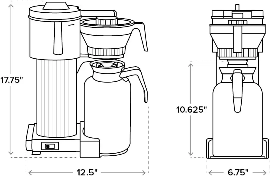 ماكينة صنع القهوة الكبرى 39340 CDT، 60 أونصة، فضي