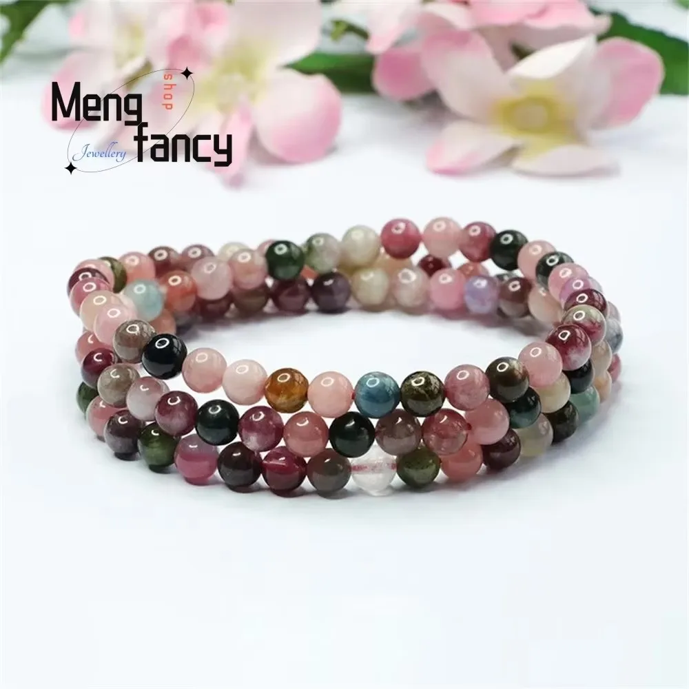 Natural Tourmaline Exquisite Elegant Simple High-grade Bracelet Candy Crystal Strings Colourful Sexy Young Girls Fashion Jewelry