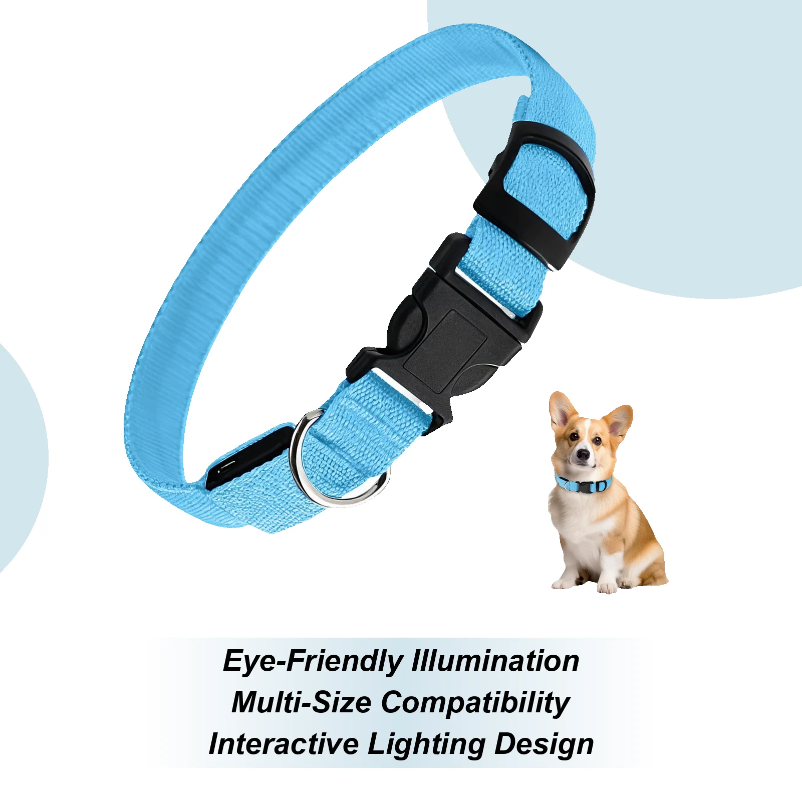 

Ошейники для домашних животных для собак, животных, светоотражающие ошейники для пожилых домашних животных с подсветкой для кемпинга, пешего туризма, ночных прогулок, путешествий, отдыха