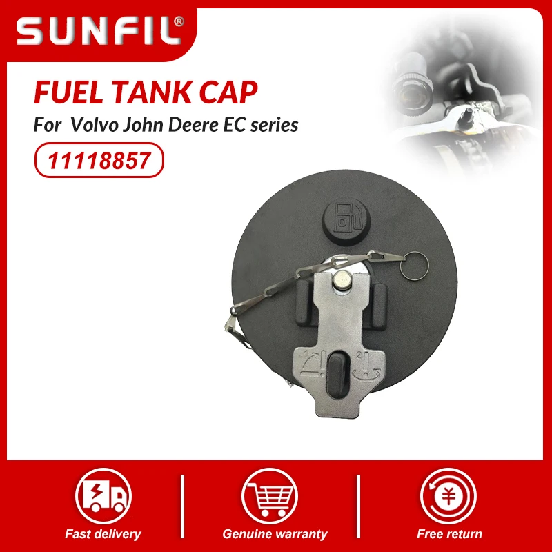 

Excavator Parts Fuel Tank Cap 11118857 for Volvo John Deere EC55 / 60 / 120 / 200 / 210 / 220 / 240 / 250 / 290 Diesel Cap