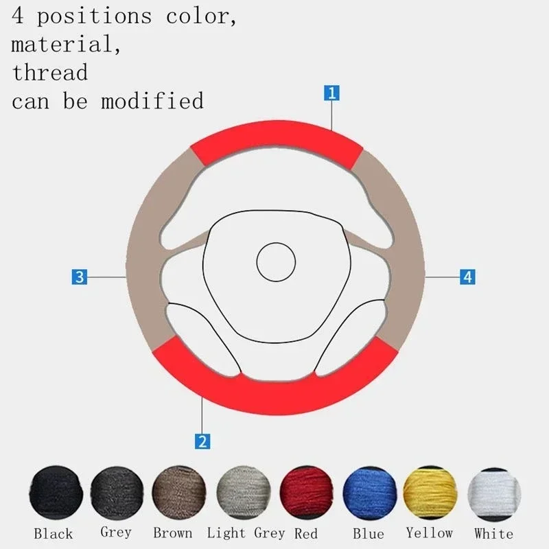 Hand-stitched Soft suede Car Steering Wheel Braid Cover for Audi S1 8X S3 8V Sportback S4 B8 Avant S5 8T S6 S7 RS Q3 SQ5
