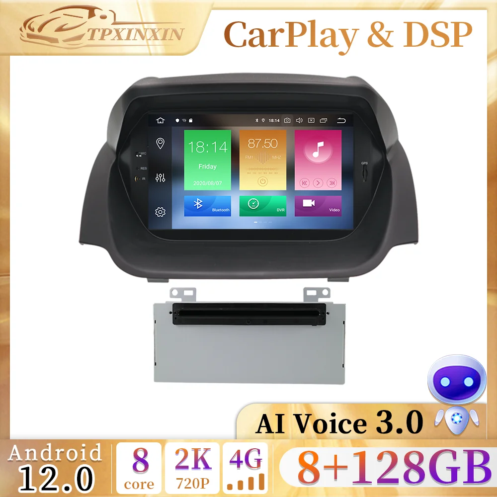 

Автомагнитола CarPlay 2 din Android 12,0 для Ford Fiesta Mk6 Mk7 2009 ~ 2016 мультимедийный видео плеер DVD навигатор стерео GPS