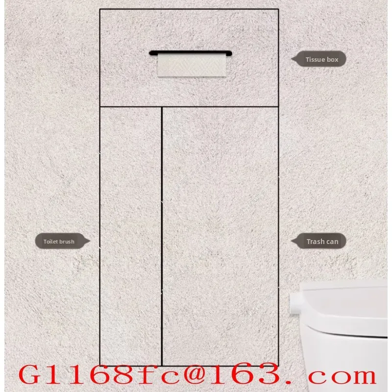 Embedded Trash Bin in Bathroom, Concealed Toilet Brush, Concealed Tissue Box in Bathroom