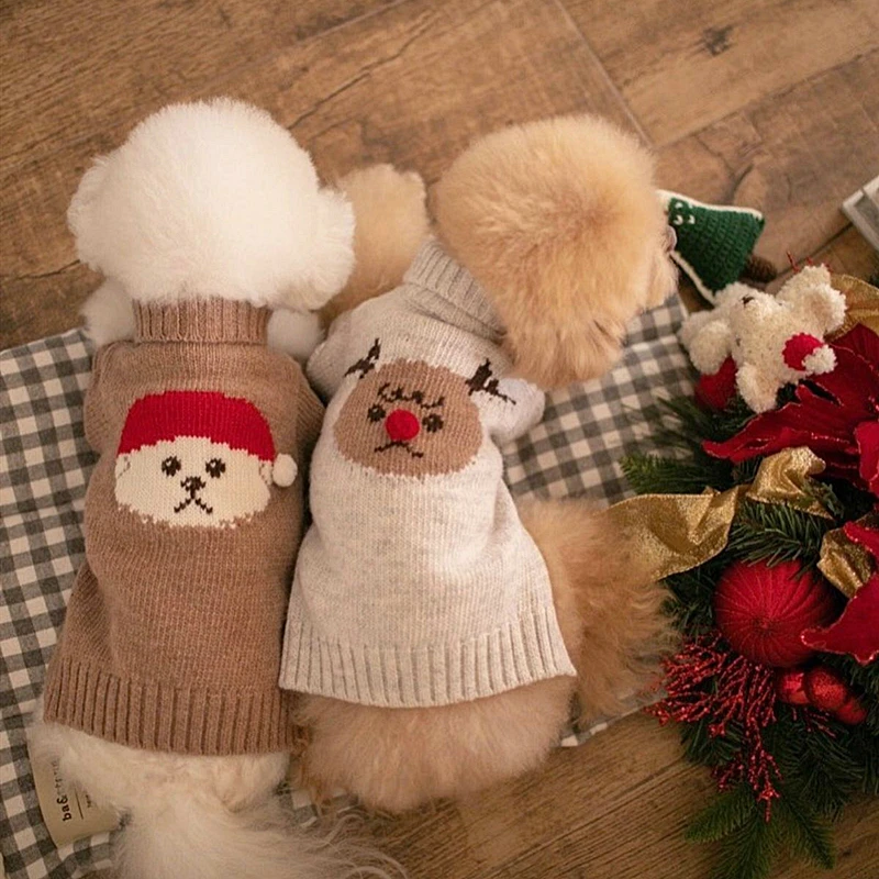 

Small Dog Christmas Clothes Pet Winter Clothes Warm Sweater Than Bear Christmas Deer Two-legged Clothes Fashion Dog Clothes