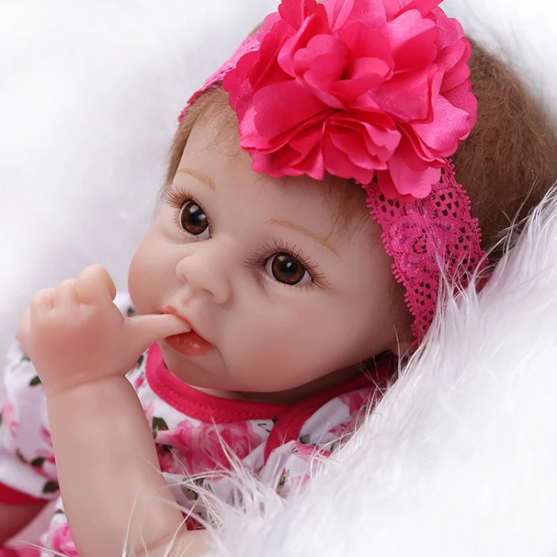 

44CM Newborn Baby Doll Reborn Soft Cuddly Body Lifelike 3D Skin with Visible Veins High Quality Handmade Doll